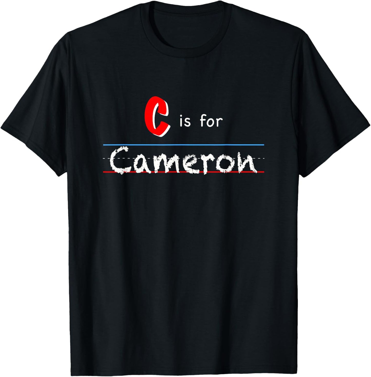 C Is For Cameron, boys custom personalized name kids school T-Shirt - T-Shirt | Black