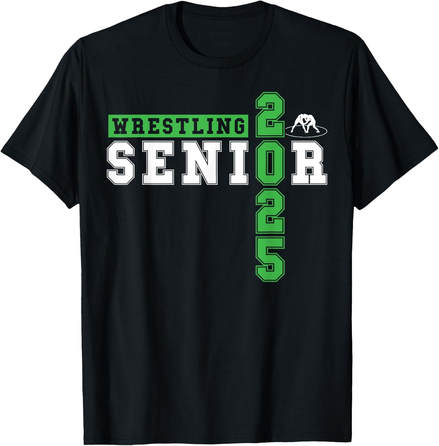 Wrestling Senior Night Wrestling Senior 2025 Graduation 34 T-Shirt - T-Shirt | Black
