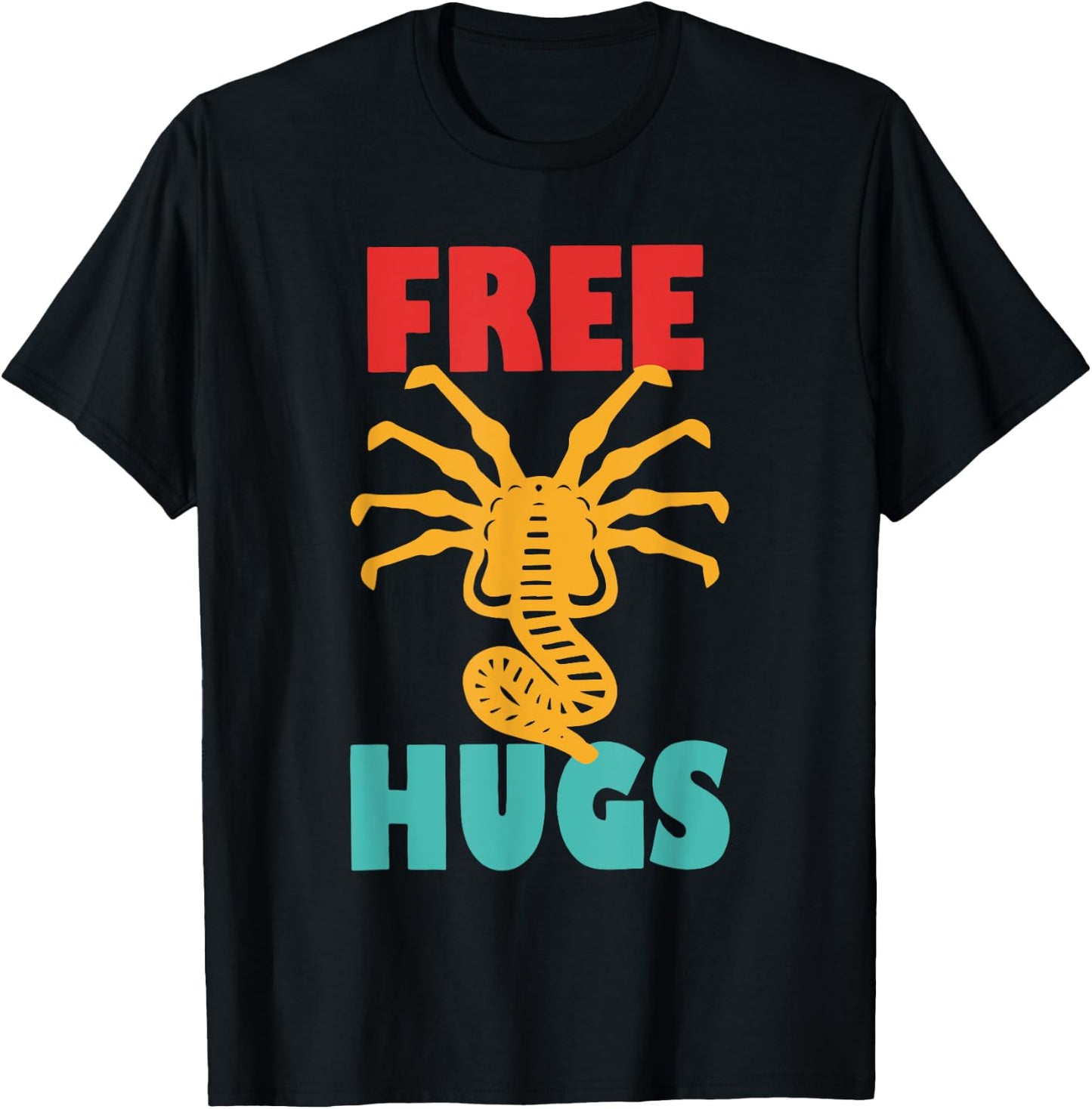 FREE ALIEN HUGS Funny design T-Shirt - T-Shirt | Black
