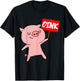 Funny Pig Oink Piglet Pig Farm Animal Farmer Farming T-Shirt - T-Shirt | Black