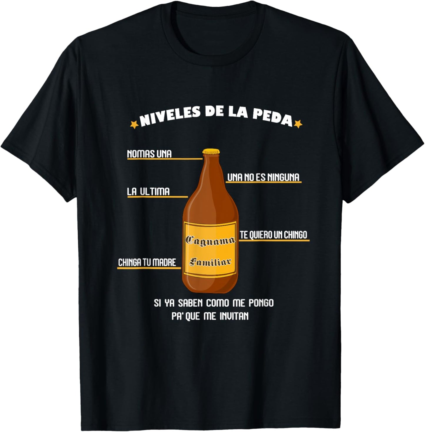 Niveles de la Peda Dia del Padre Outifts en espanol T-Shirt - T-Shirt | Black