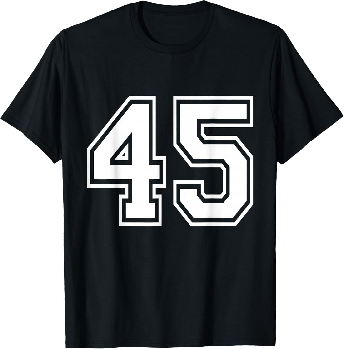Number 45 Varsity Sports Team Jersey 45th Birthday 45 Years T-Shirt - T-Shirt | Black