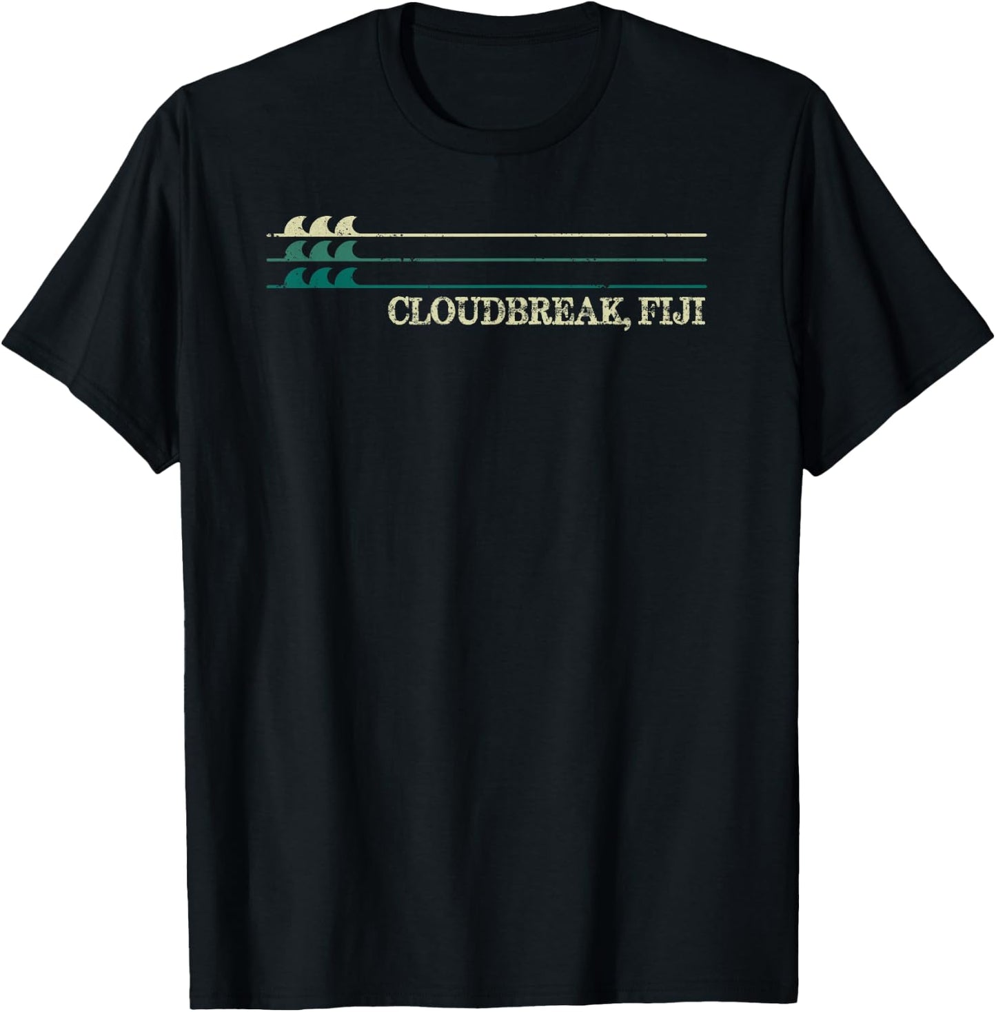 Cloudbreak Fiji Break Surfing Retro Wave T-Shirt - T-Shirt | Black