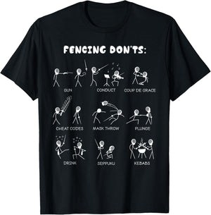 Fencing Funny - Don't Cartoon & Gift T-Shirt - T-Shirt | Black