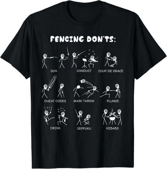 Fencing Funny - Don't Cartoon & Gift T-Shirt - T-Shirt | Black