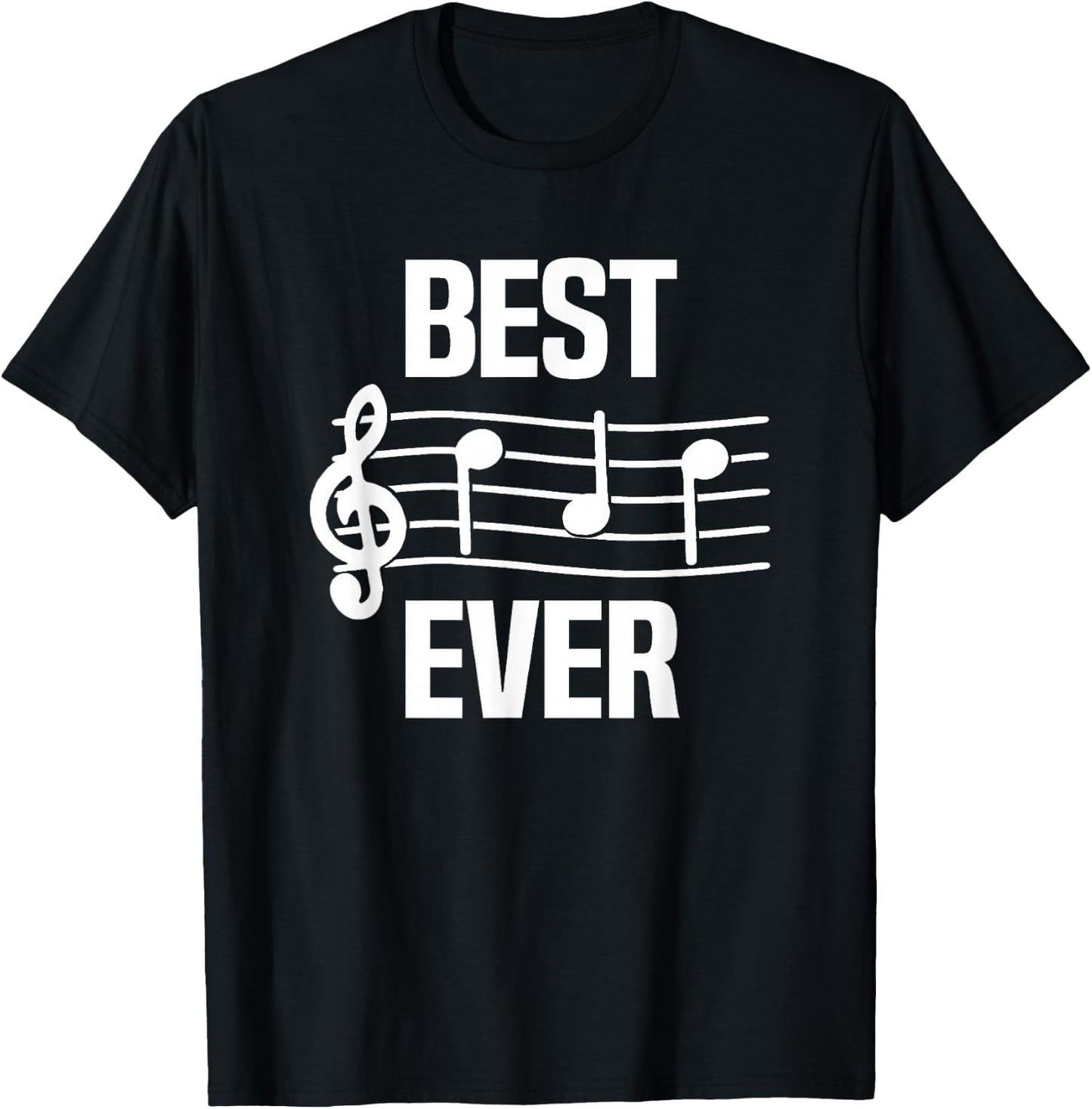 Best Dad Ever Music Shirt Notes Funny Fathers Day Gift T-Shirt - T-Shirt | Black