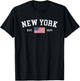 New York July 4th Souvenir US Flag Retro Throwback T-Shirt - T-Shirt | Black