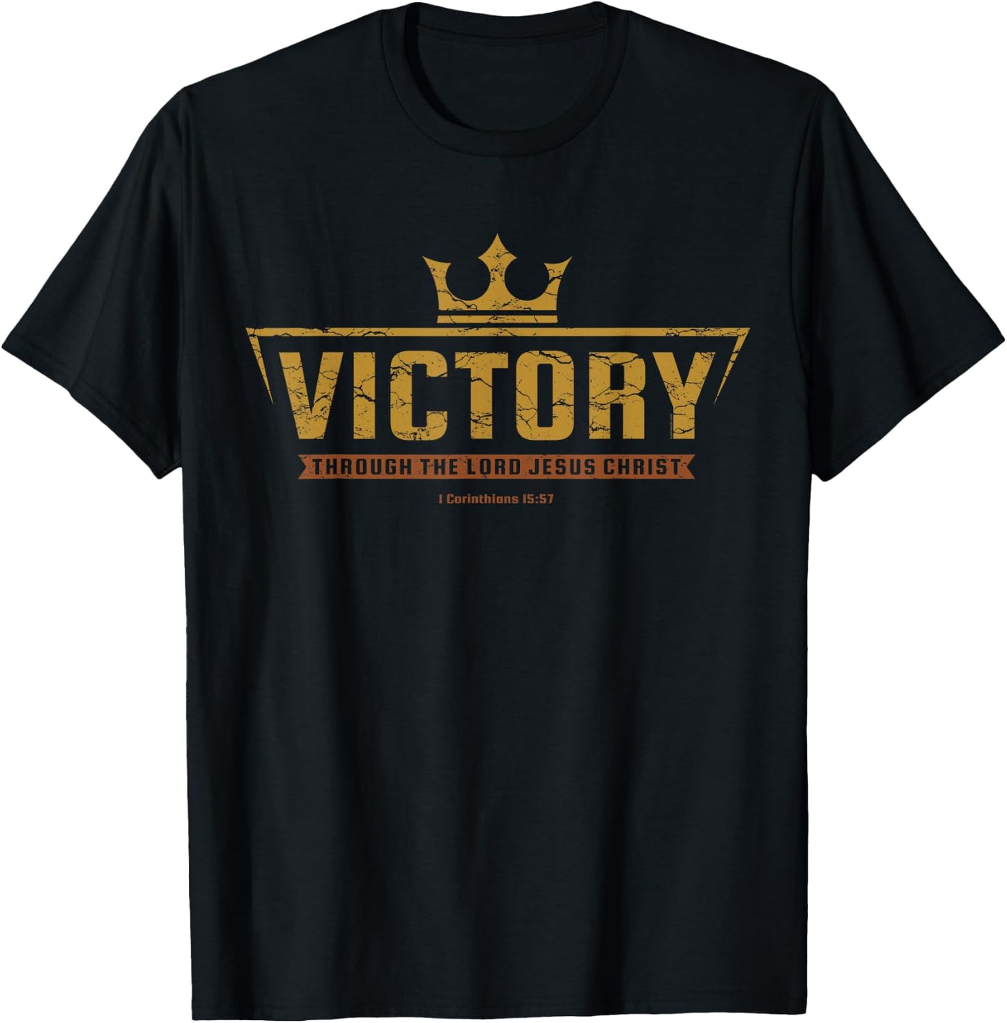 Christian T Shirt Men Kids Teens Victory In Jesus T-Shirt - T-Shirt | Black