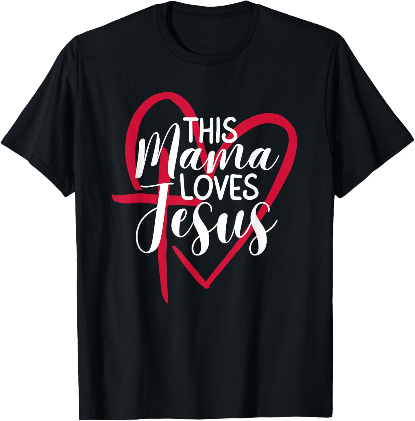 This Mama Loves Jesus Christian Praying Mom Women T-Shirt - T-Shirt | Black