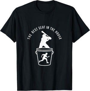 Baseball Bucket Baseball Lovers The Best Seat In The House T-Shirt - T-Shirt | Black