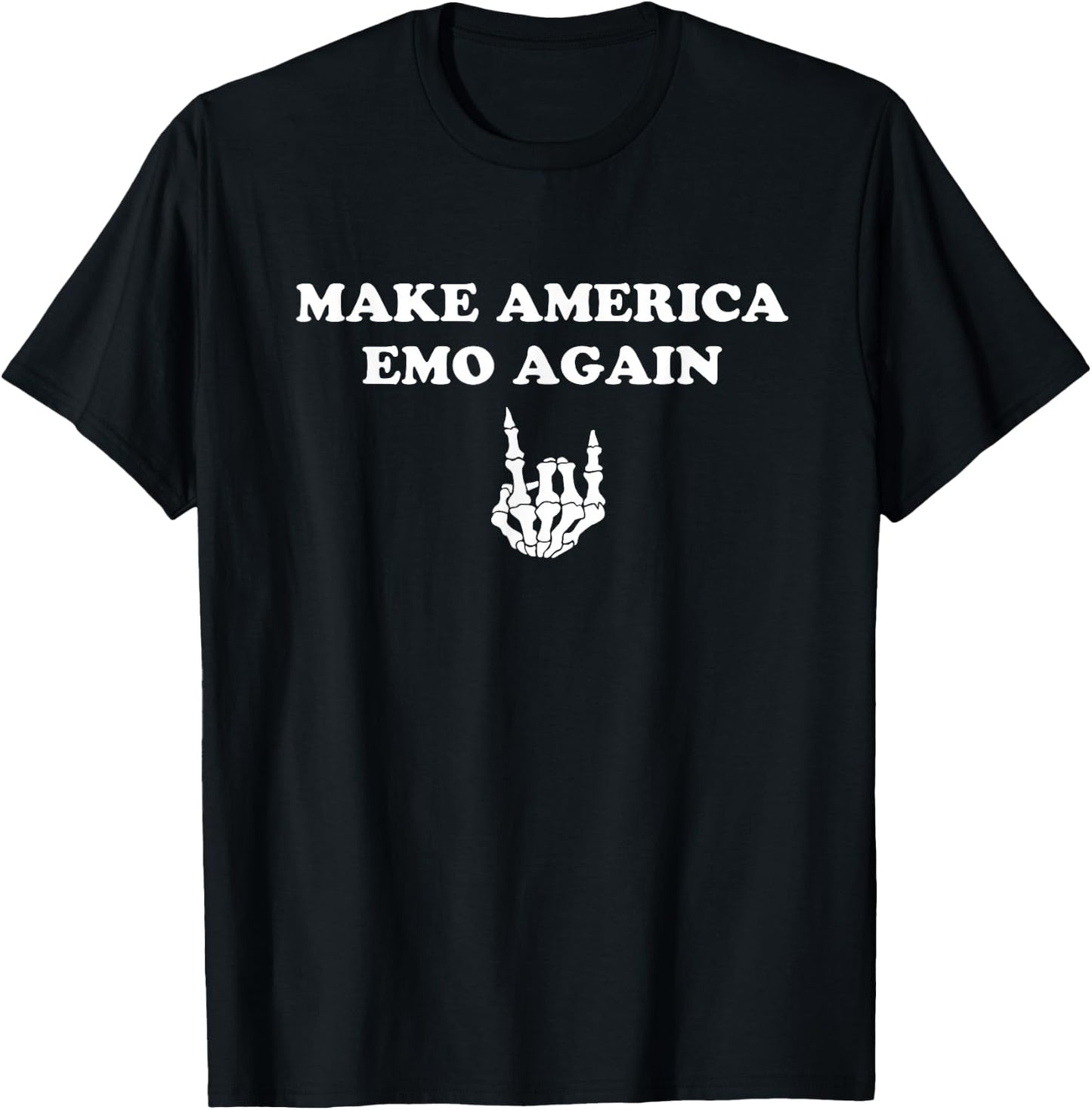 Make America Emo Again Funny Punk Band T-Shirt - T-Shirt | Black