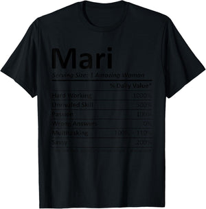 MARI Nutrition Personalized Name Funny Christmas Gift T-Shirt - T-Shirt | Black