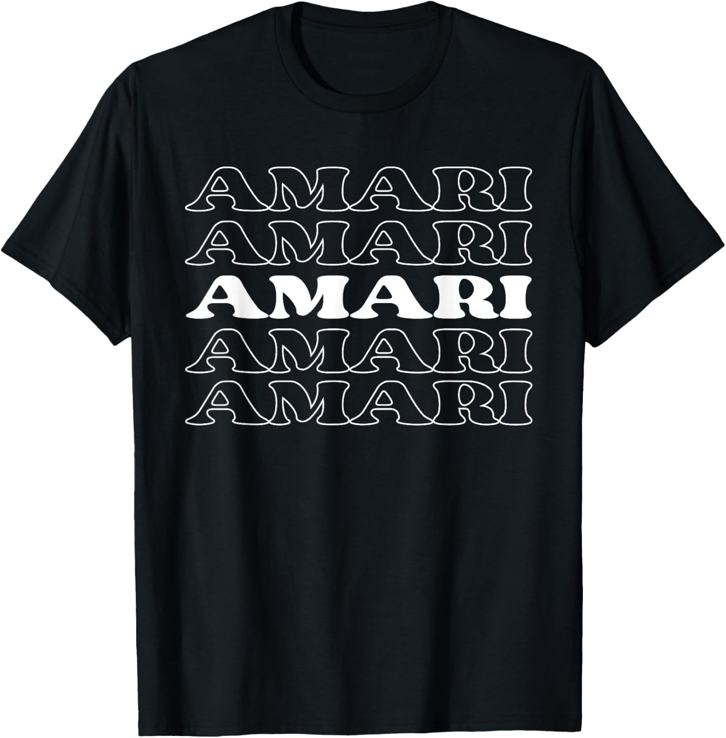Amari Name Personalized First Nickname Surname T-Shirt - T-Shirt | Black