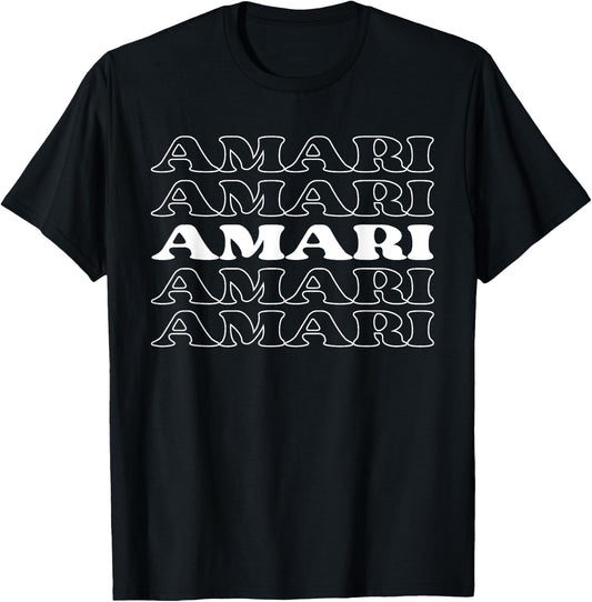 Amari Name Personalized First Nickname Surname T-Shirt - T-Shirt | Black