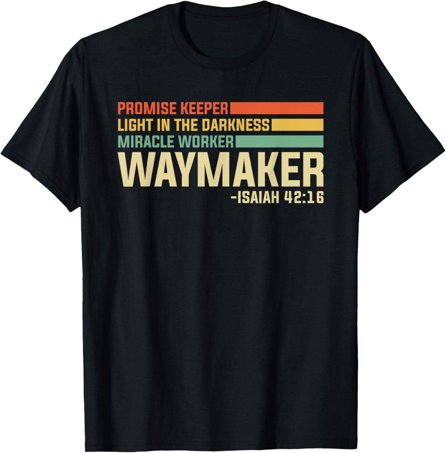 Waymaker Promise Keeper Christian Bible Verse Retro Vintage T-Shirt - T-Shirt | Black