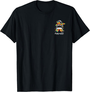 Building Block Messy Bun Mom Life Master Builder Mothers Day T-Shirt - T-Shirt | Black