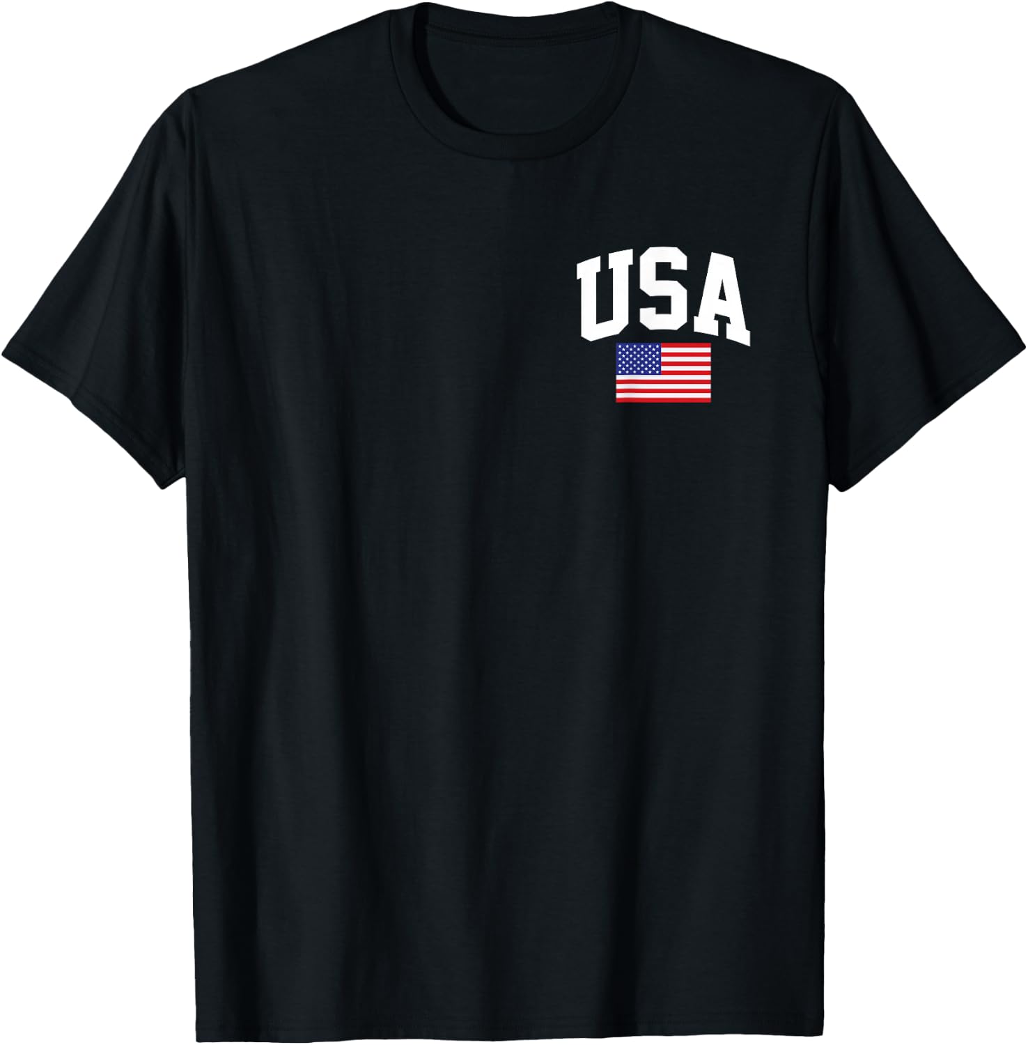 American Flag Stars Stripes 4th of July Patriotic USA Logo T-Shirt - T-Shirt | Black