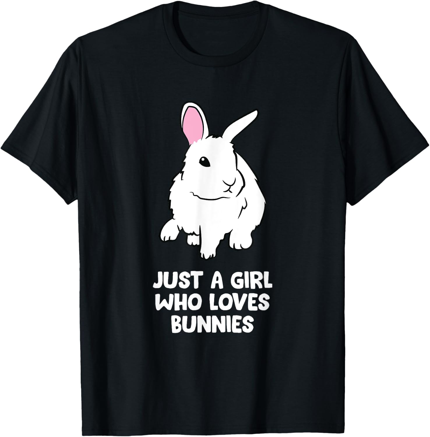 Just a Girl Who Loves Bunnies Cute Bunny Rabbit T-Shirt - T-Shirt | Black