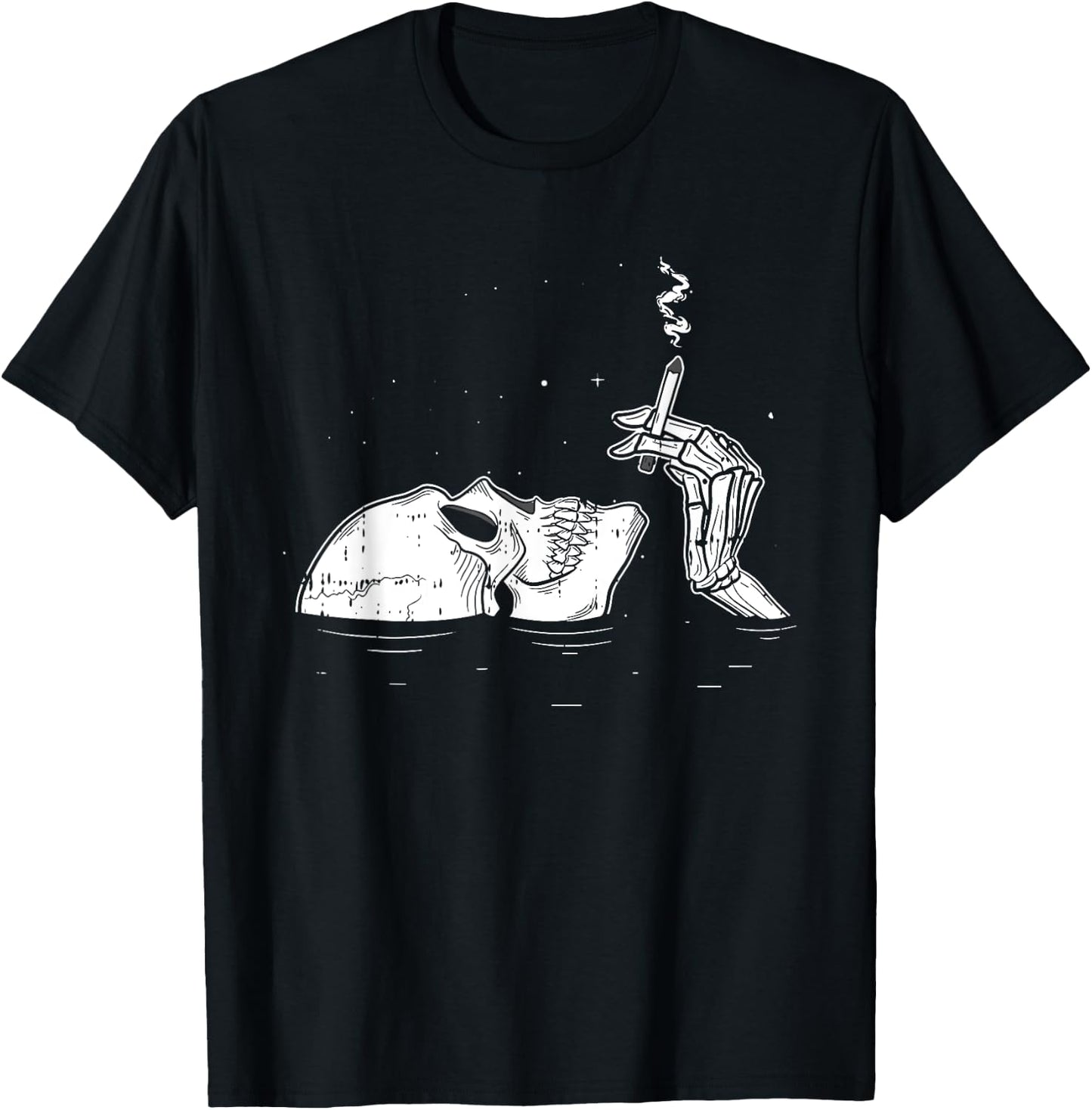 Skeleton Drowning Halloween Spooky Bones Skull Gothic Goth T-Shirt - T-Shirt | Black