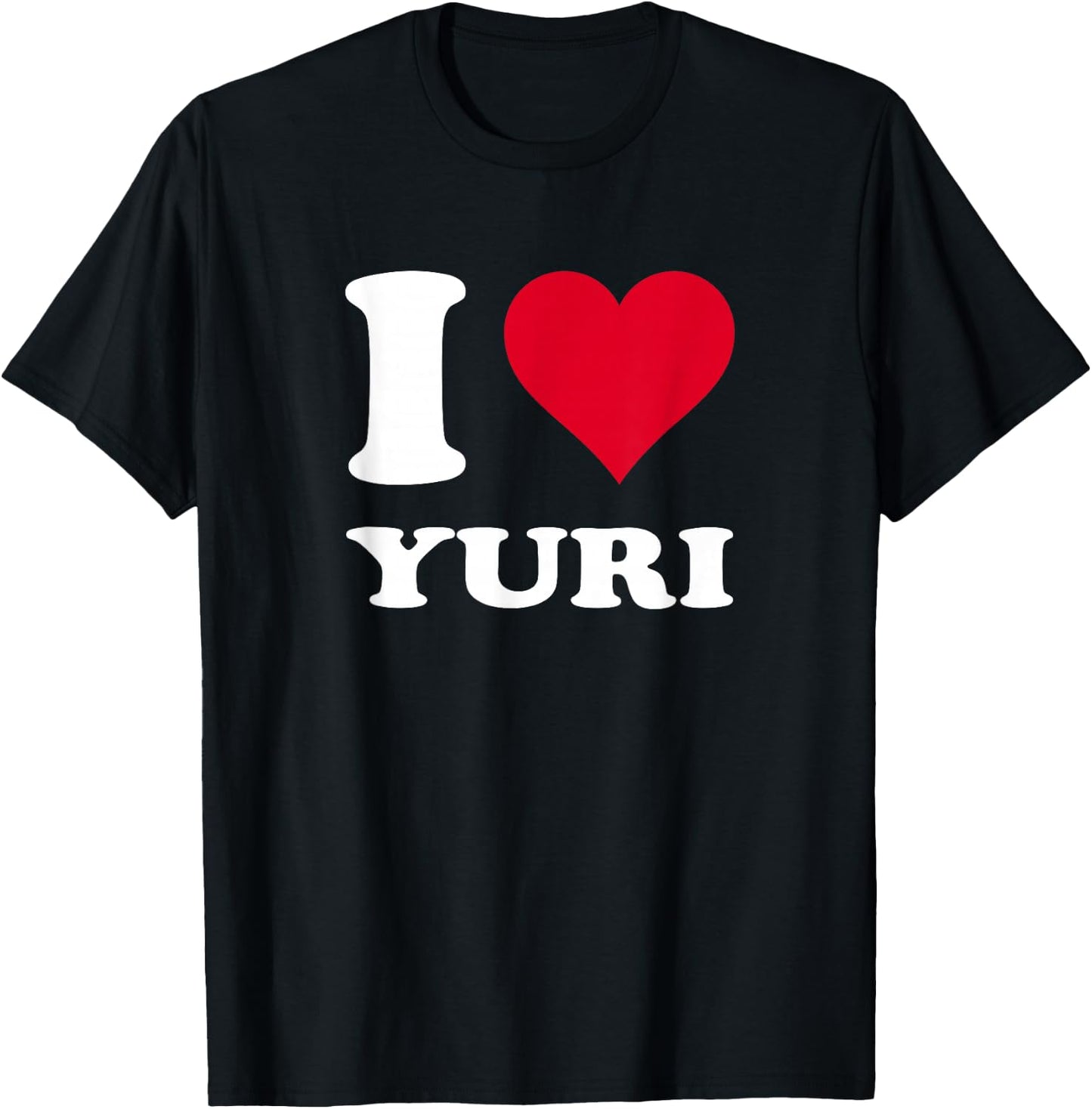 Red Heart I Love Yuri T-Shirt - T-Shirt | Black