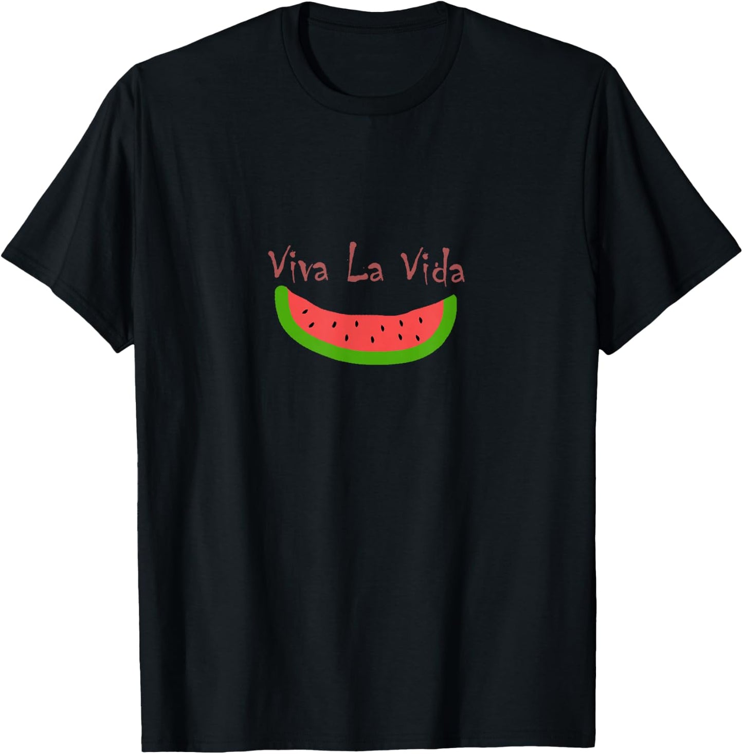 Viva La Vida Watermelon Famous Female Mexican Artist T-Shirt - T-Shirt | Black