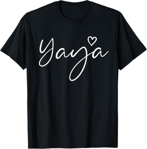 Yaya Gifts Grandma Heart Mother's Day Yaya T-Shirt - T-Shirt | Black