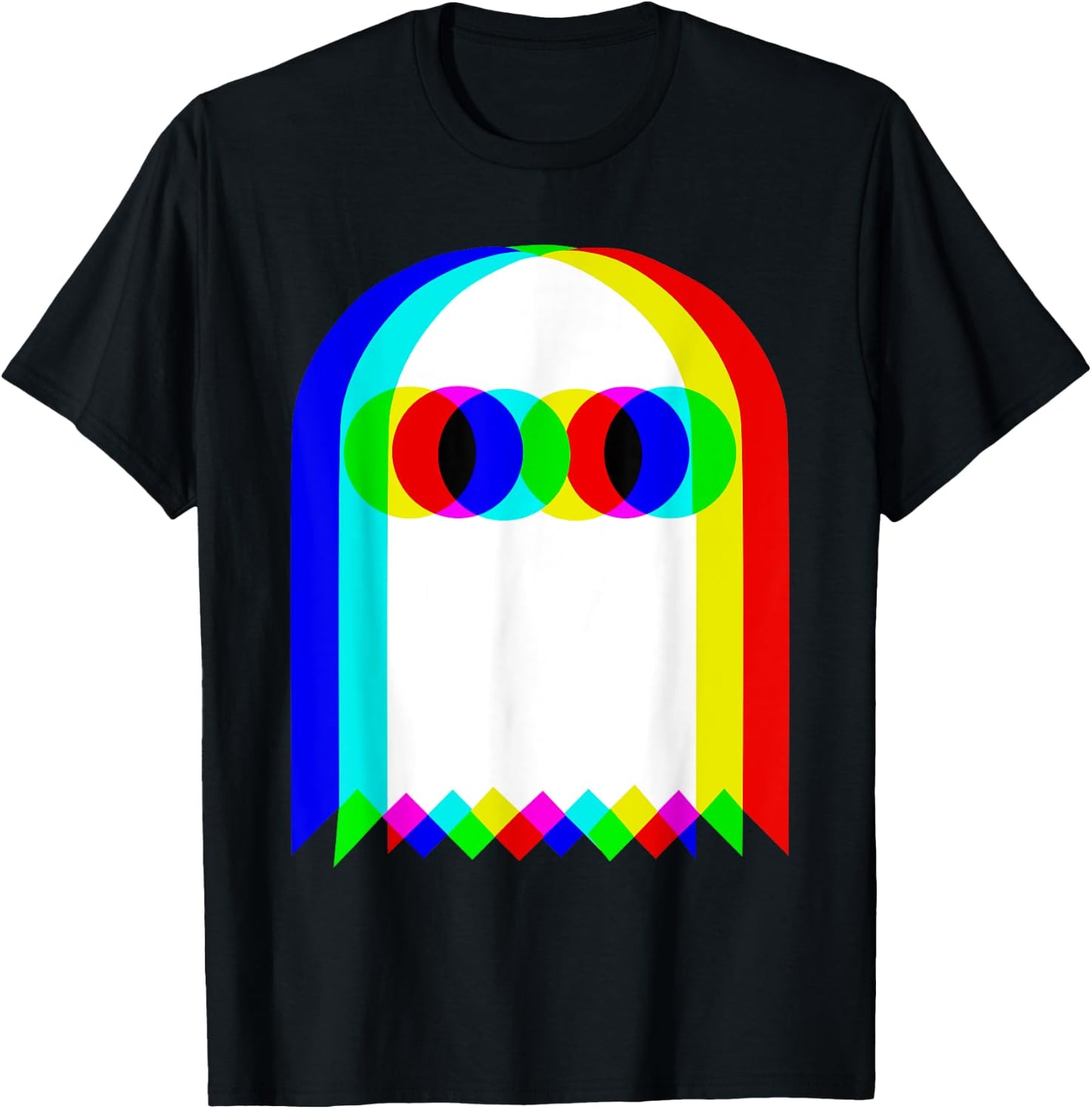 Halloween Glitch Ghost - Multicolor Spooky T-Shirt - T-Shirt | Black
