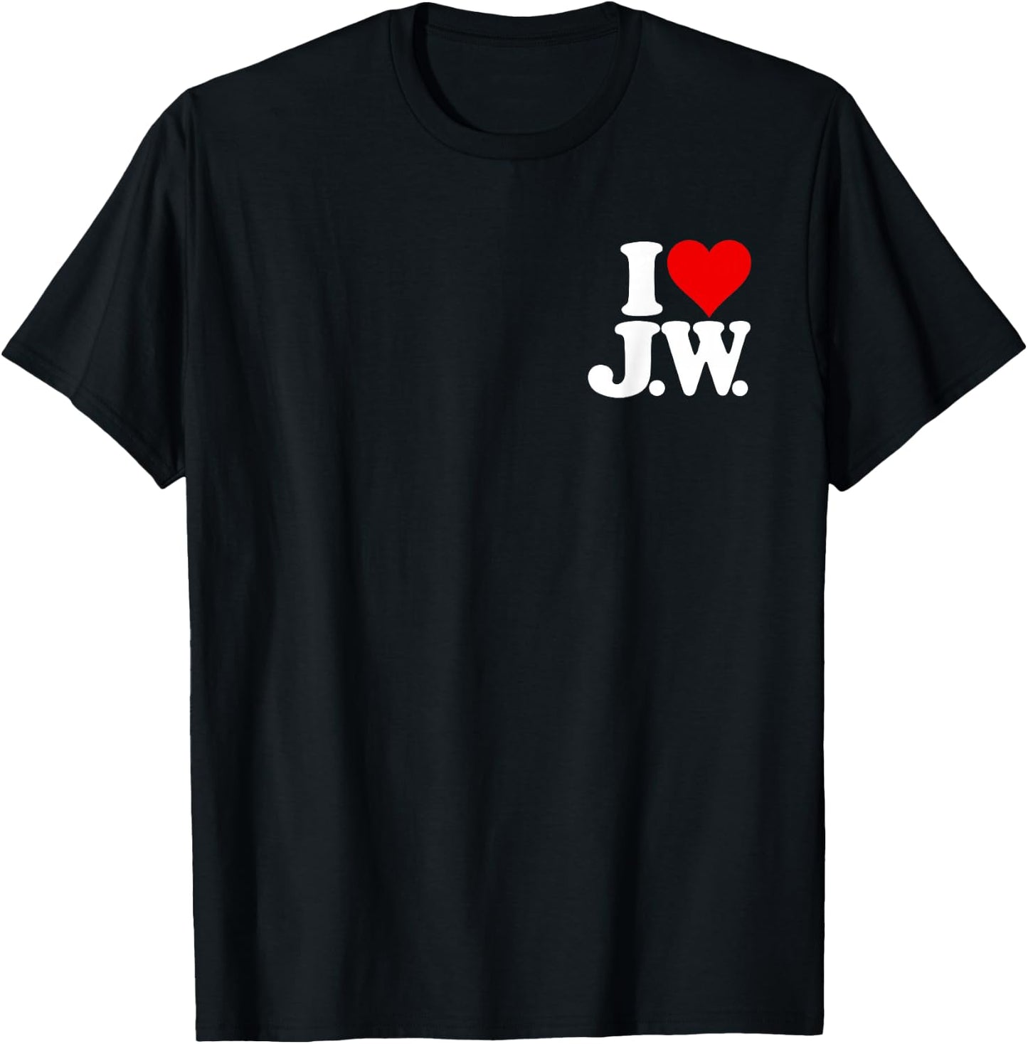 I Love Heart J.w. Jw J W Initials Nickname on a T-Shirt - T-Shirt | Black