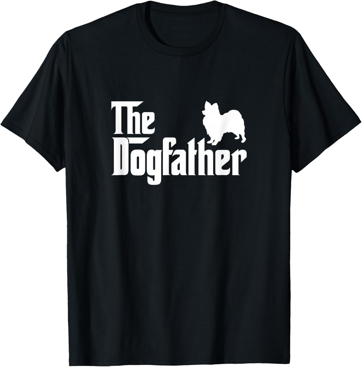 Papillon The DogFather Dog Papa Dad T-Shirt - T-Shirt | Black
