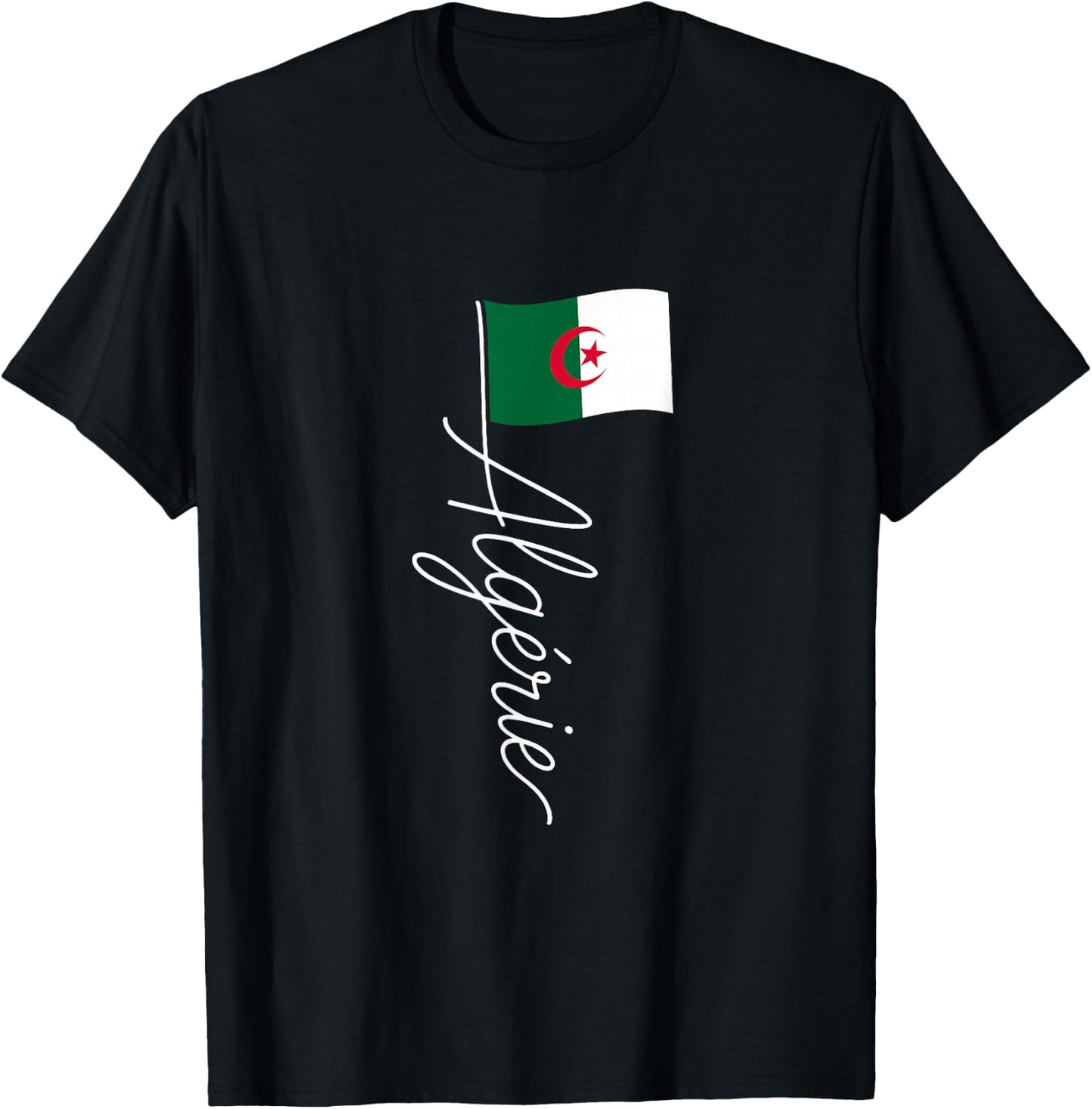 Algérie Signature Flag Pole – French Algeria Souvenir T-Shirt - T-Shirt | Black