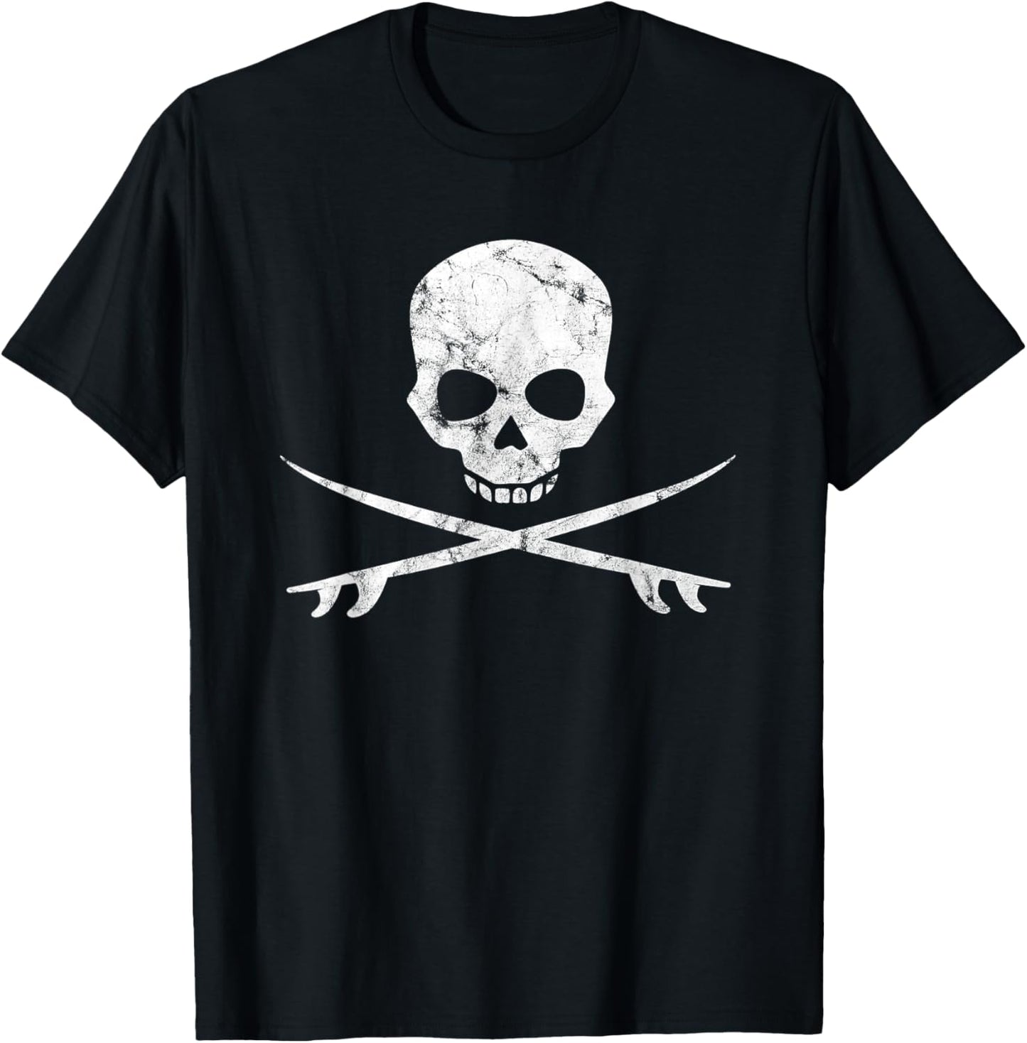 Skull & Surfboard surf vintage T-Shirt - T-Shirt | Black