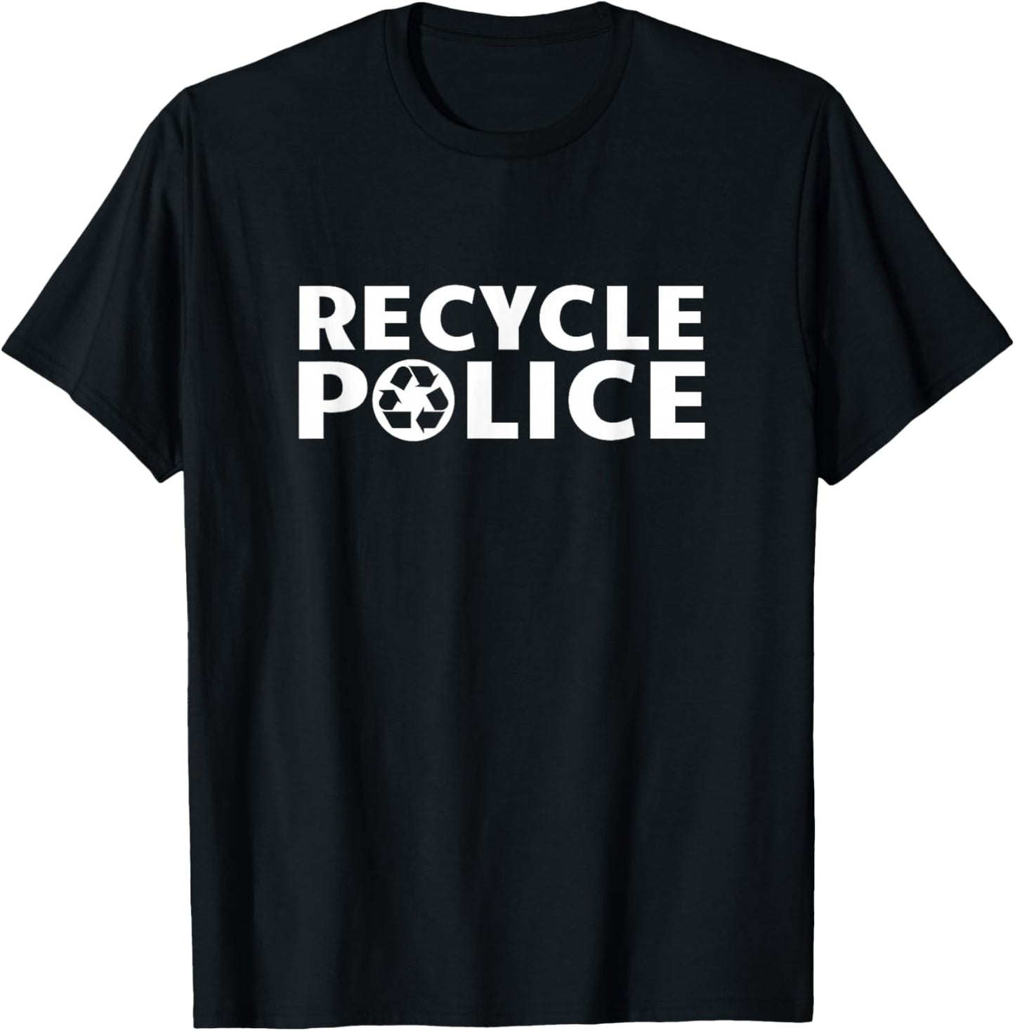 Funny Recycling Recycle Police T-Shirt - T-Shirt | Black