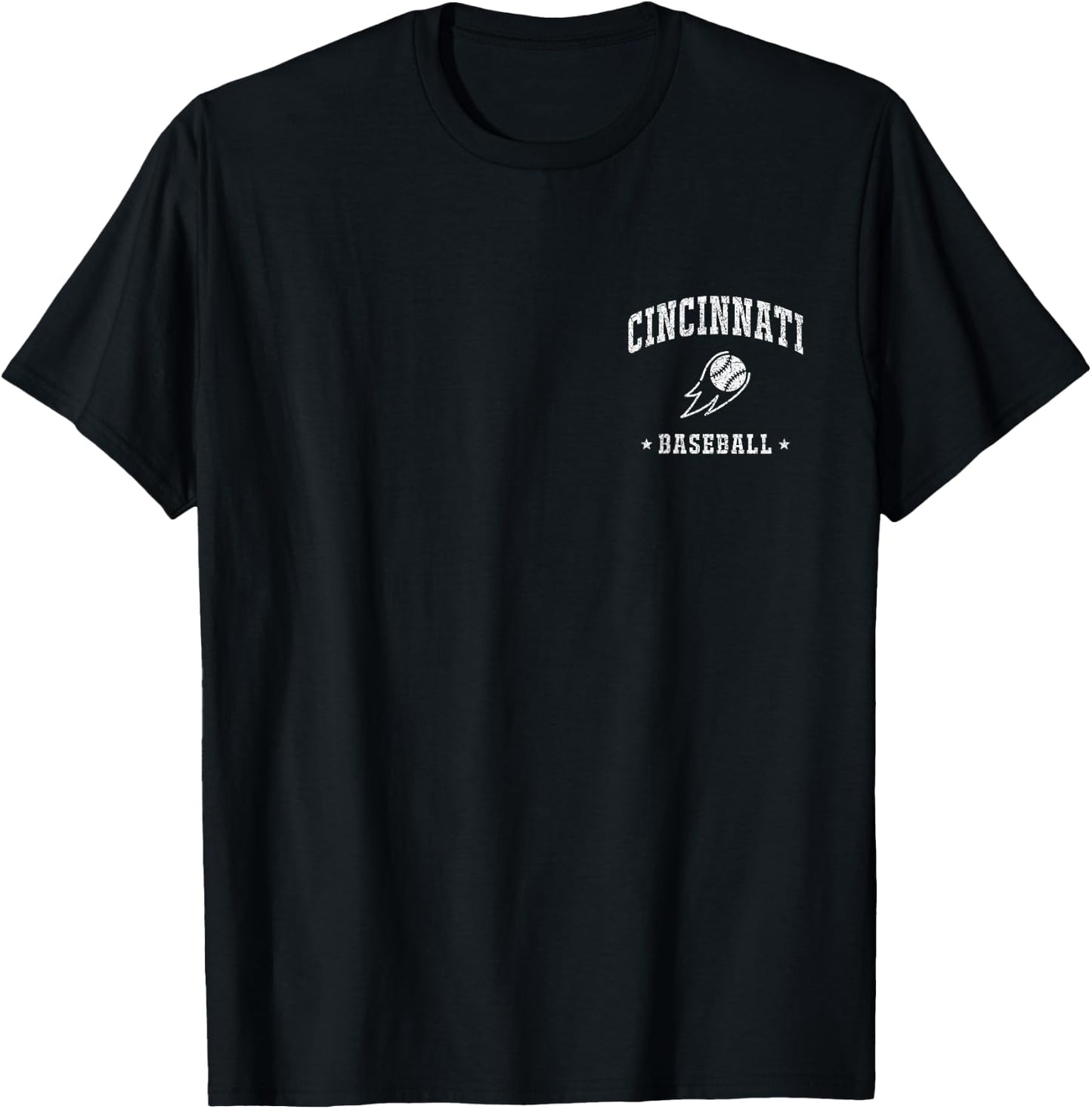 Cincinnati Baseball Vintage Gameday Retro Baseball Lover T-Shirt - T-Shirt | Black
