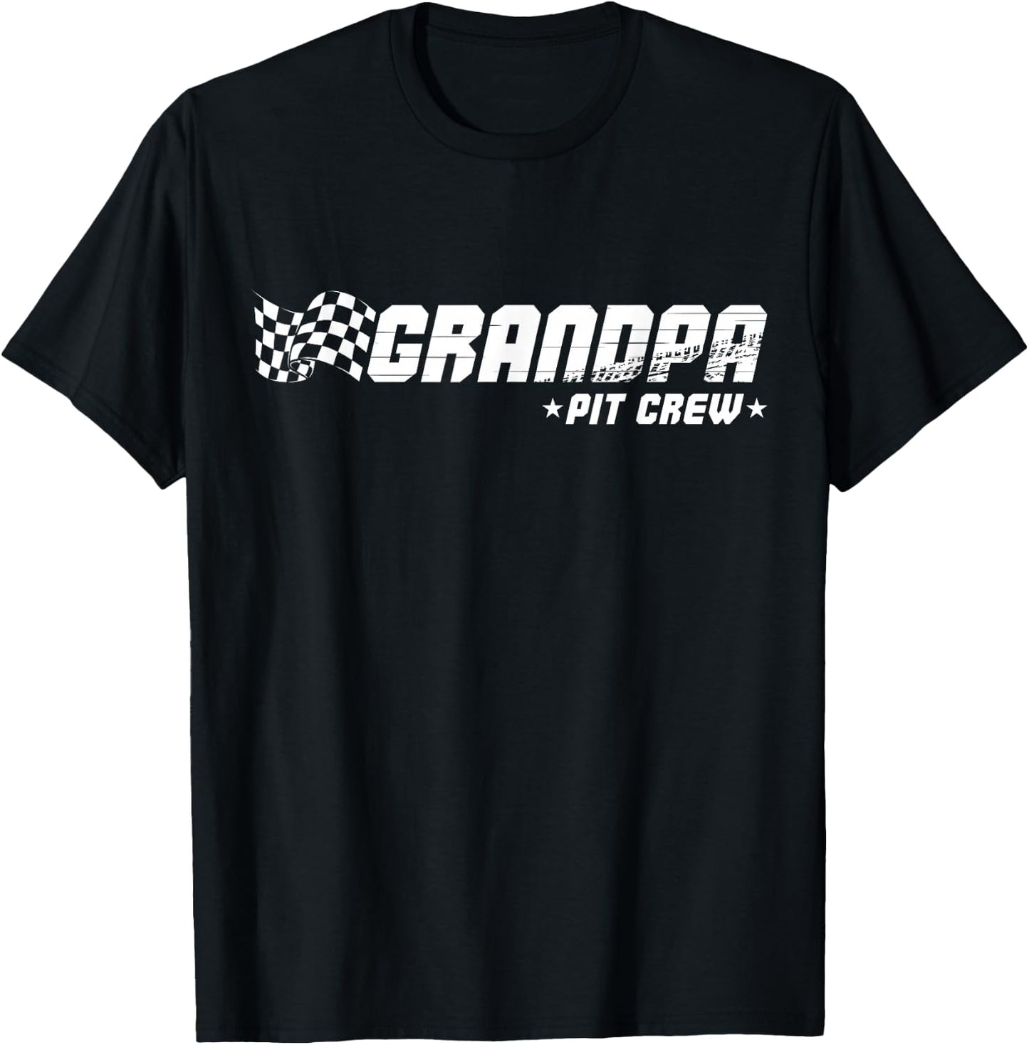 Grandpa Pit Crew Race Car Birthday Family Racing T-Shirt - T-Shirt | Black