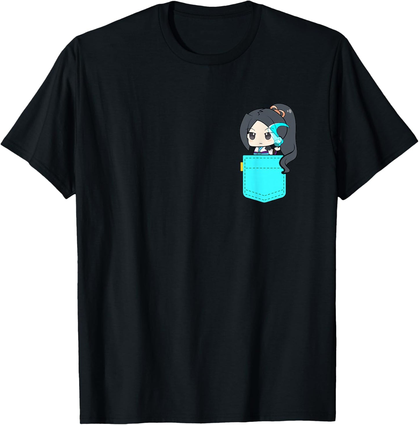 Chibi Pocket Sage Valorant Gaming | Cute T-Shirt - T-Shirt | Black