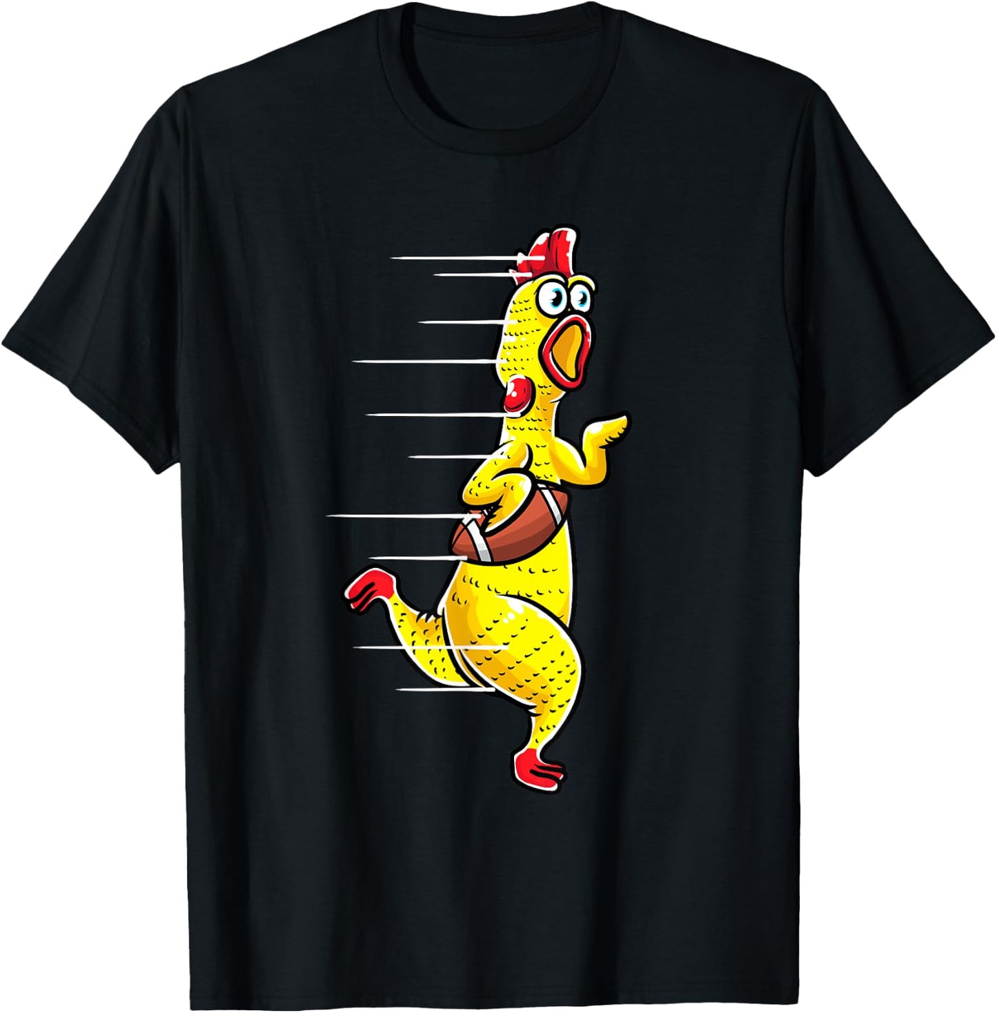 Funny Rubber Chicken With Football Sports Men Kids T-Shirt - T-Shirt | Black