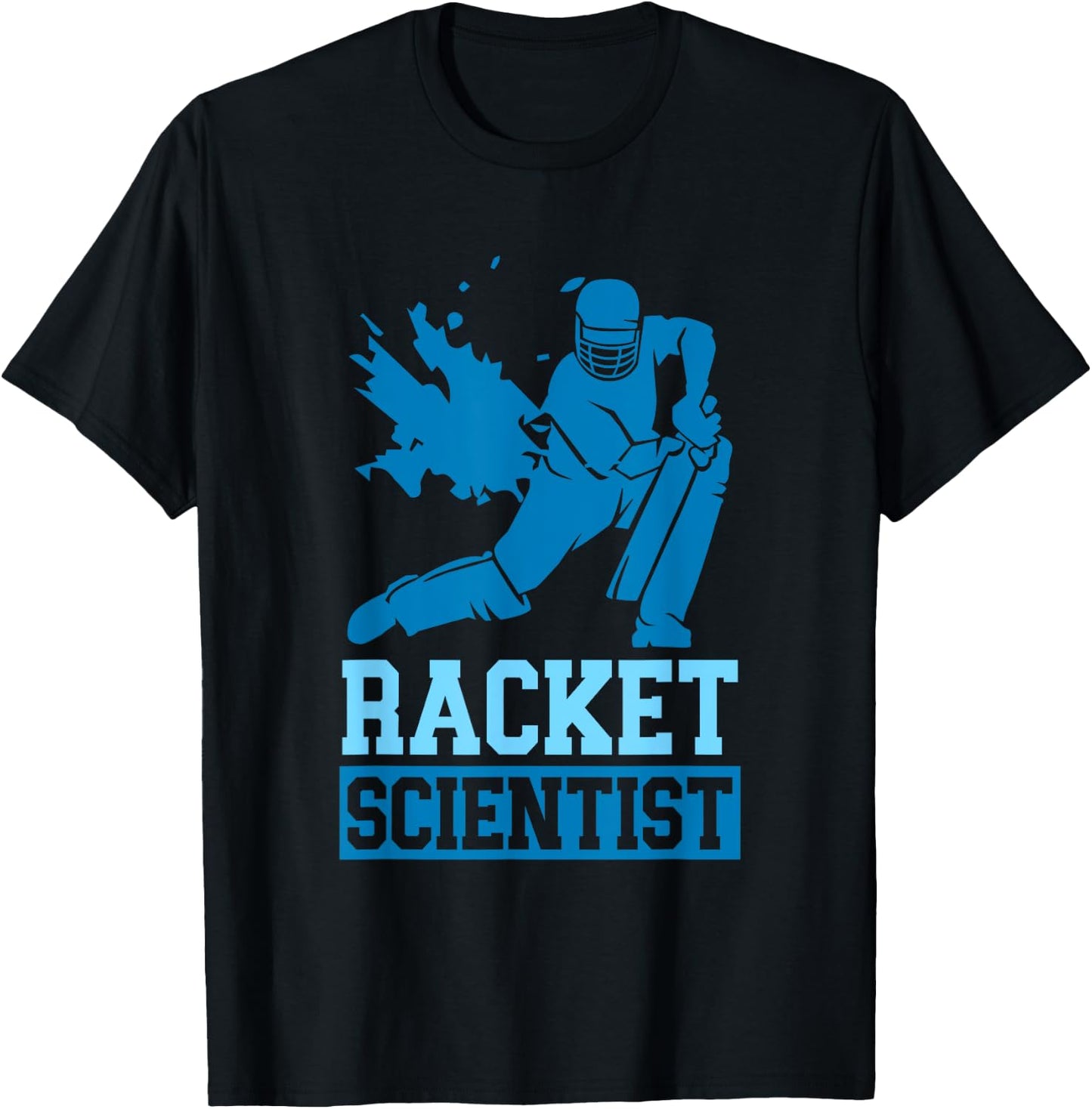 Cricket Sports Cricket Player Racket Scientist T-Shirt - T-Shirt | Black