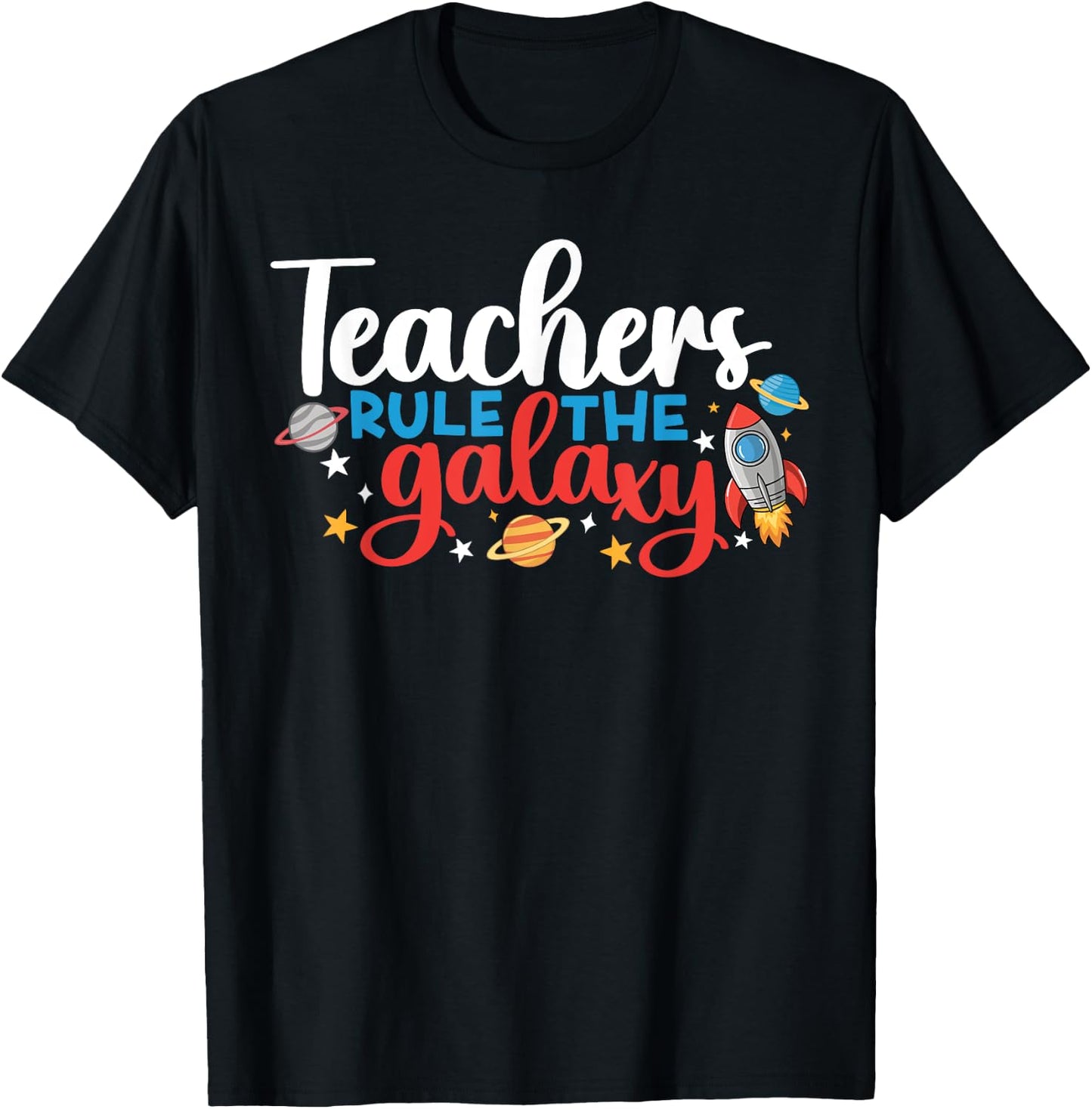 Space Lover Teacher Life Back To School Space Rocket T-Shirt - T-Shirt | Black
