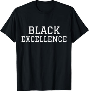 Black Excellence Black Power White Print T-Shirt - T-Shirt | Black