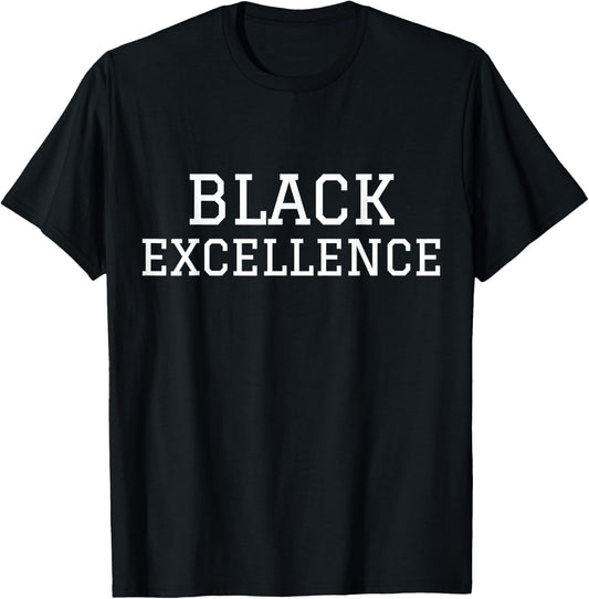Black Excellence Black Power White Print T-Shirt - T-Shirt | Black