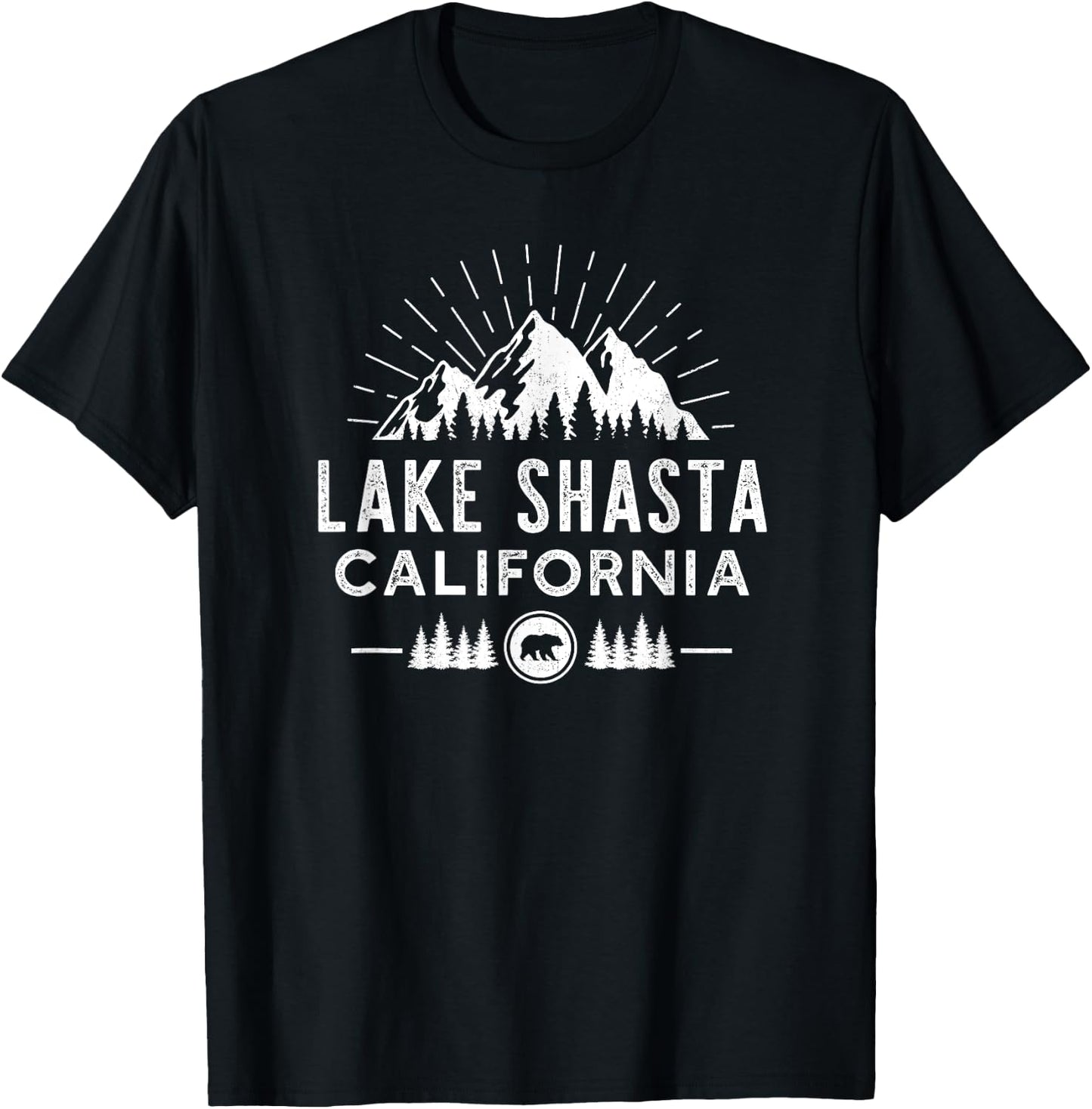 Lake Shasta California - Mountain Skiing Hiking Fishing T-Shirt - T-Shirt | Black