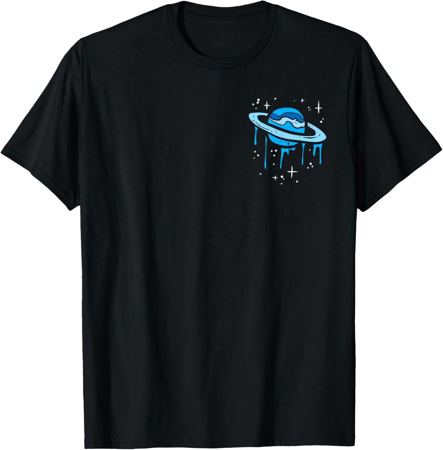 Saturn Melt Pocket Planet Space Solar System Men Women Kids T-Shirt - T-Shirt | Black