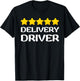 Five Star Delivery Driver Food Jobs Funny Rating Deliveries T-Shirt - T-Shirt | Black