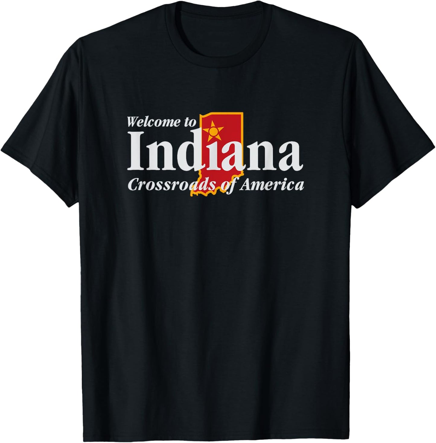 Welcome to Indiana Crossroads of America T-Shirt - T-Shirt | Black