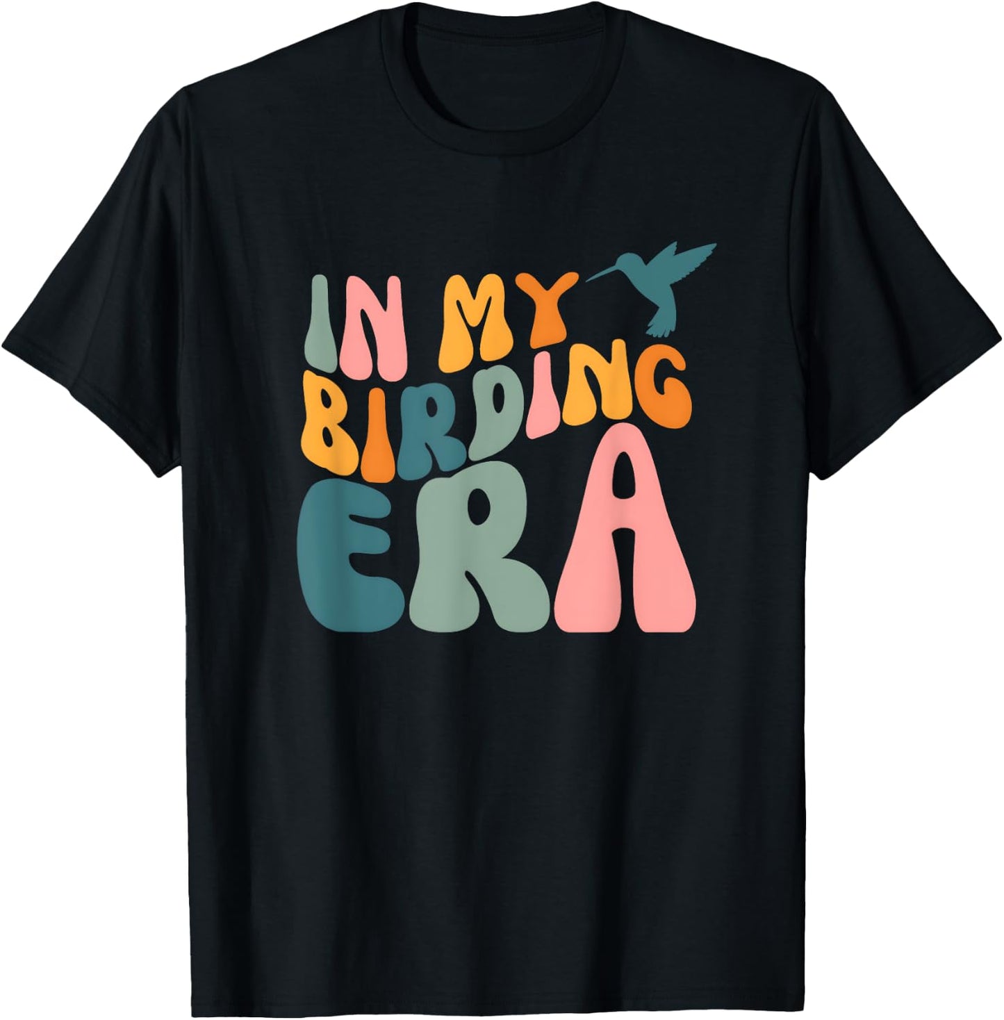 In My Birding Era - Groovy Retro Birding T-Shirt - T-Shirt | Black