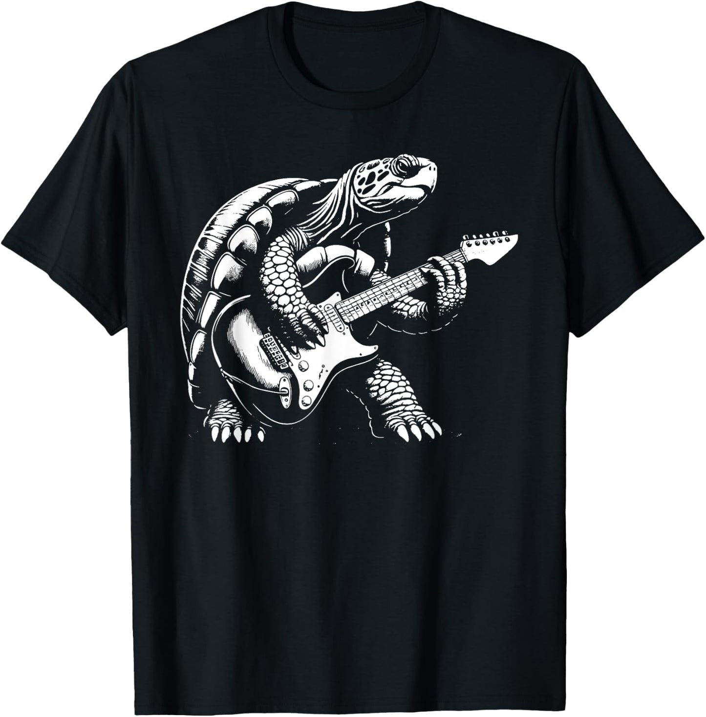 Bassist Turtle Playing Bass Guitar Shirt Men Playing Guitar T-Shirt - T-Shirt | Black