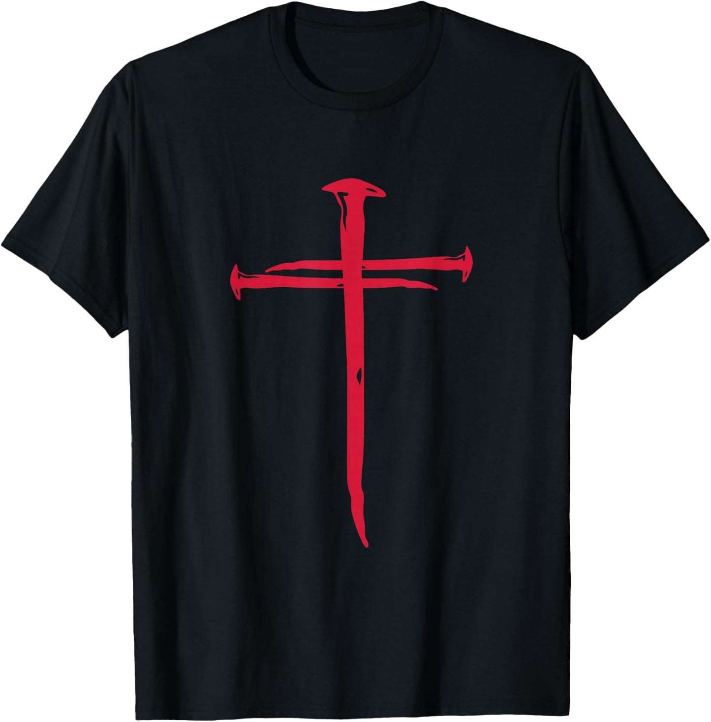 Cross Nails Crucifix Christian Catholic Religous T-Shirt - T-Shirt | Black