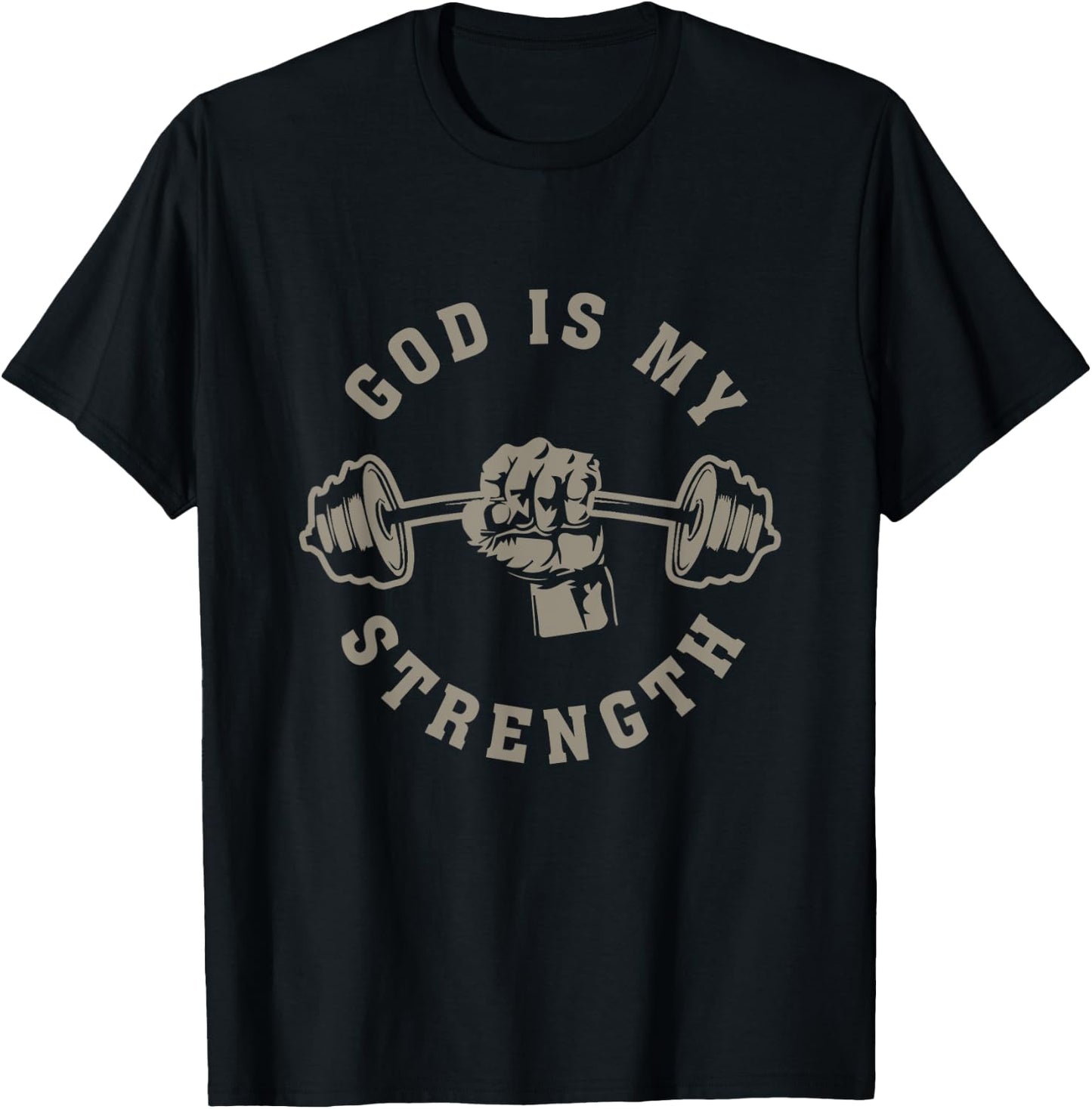 God Is Vintage Art Gym Christian Workout Fitness My Strength , Small, Black T-Shirt - T-Shirt | Black