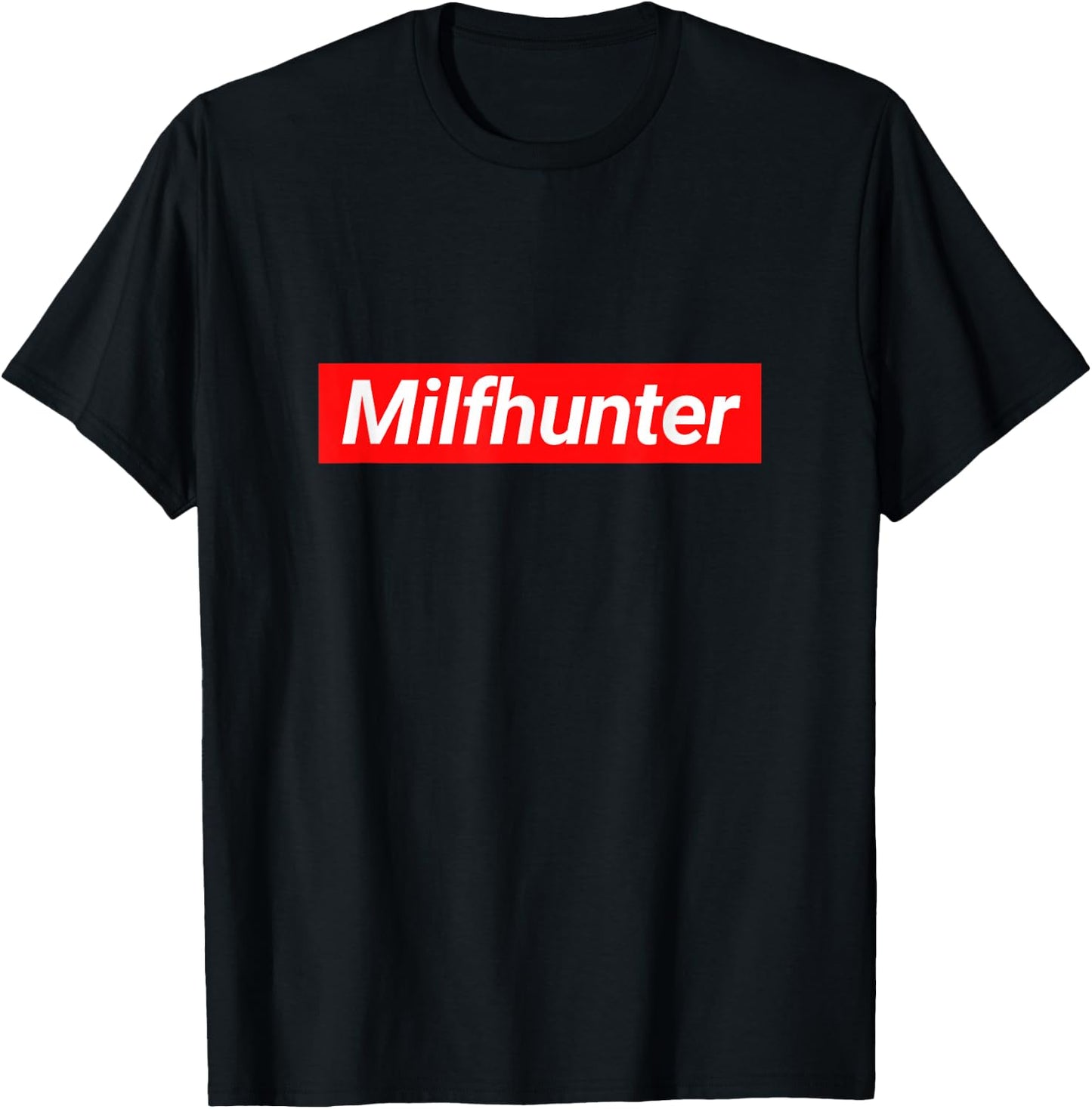 Milfhunter I Funny Sexy Women Hot Mum Mom Checker Motif T-Shirt - T-Shirt | Black
