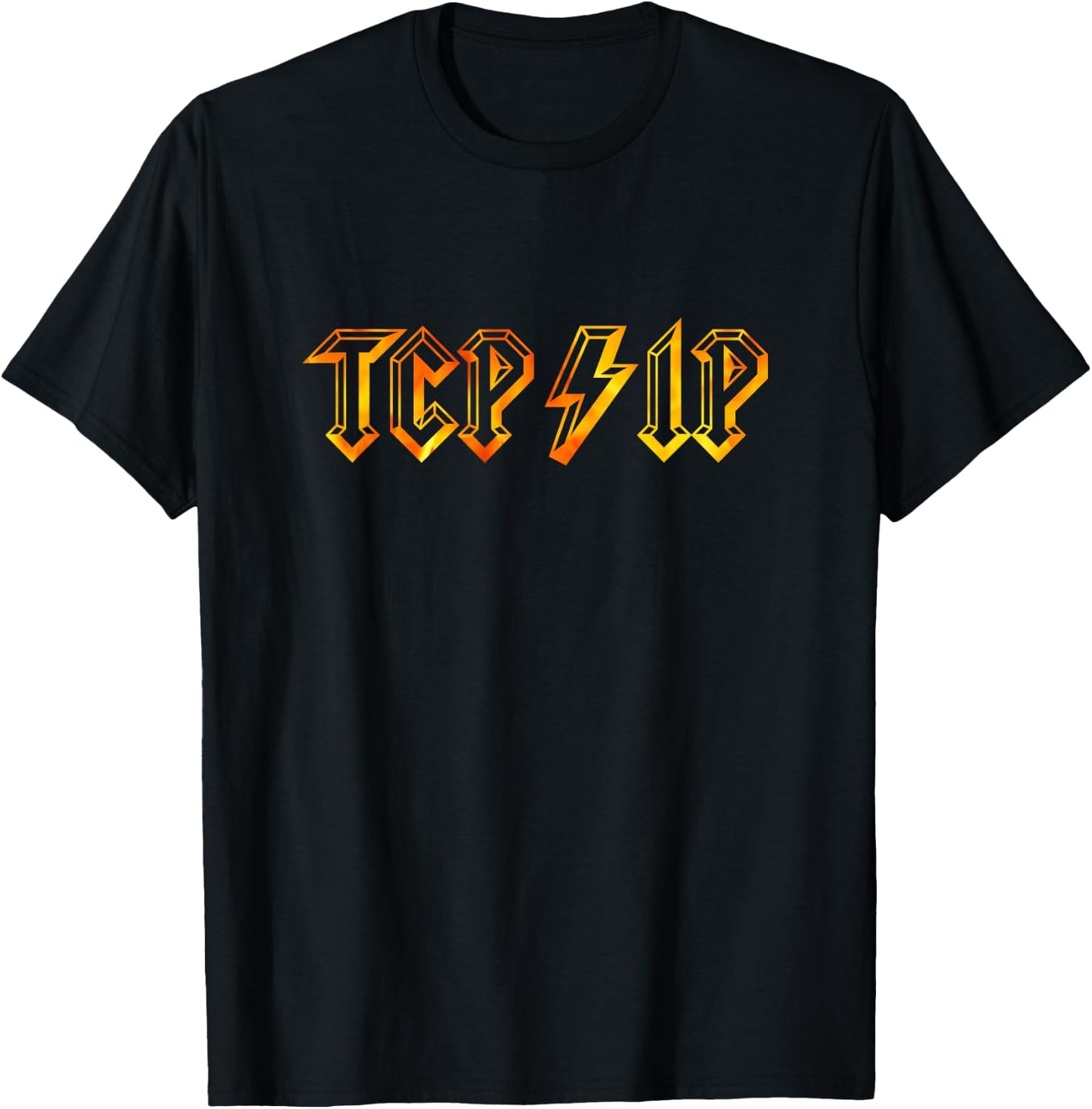 TCP/IP in Rock N Roll Style - Computer Geeks' Networking T-Shirt - T-Shirt | Black